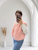Veste sans manche moumoute rose