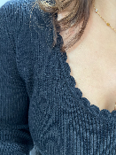 Pull chaussette noir Romy