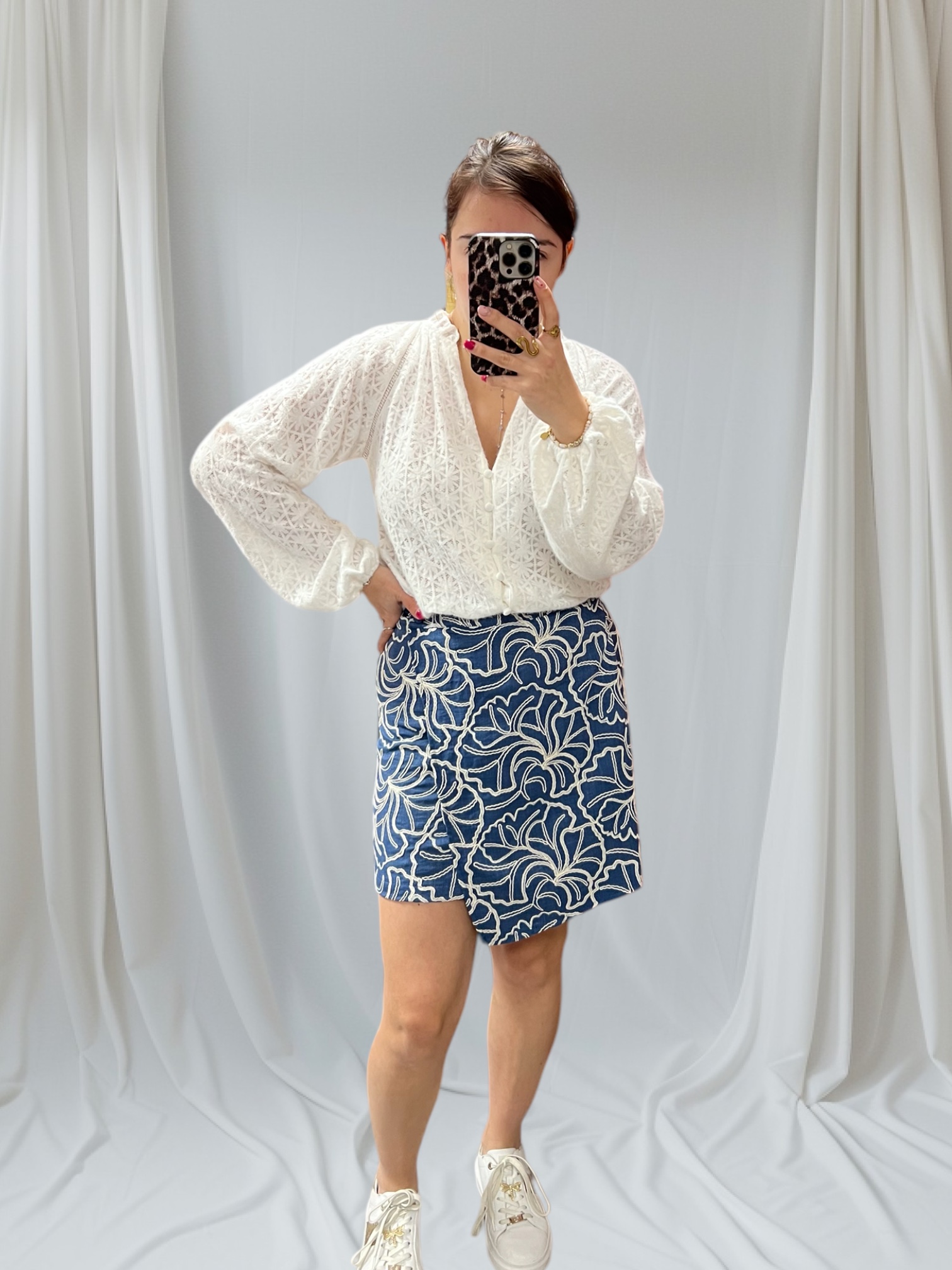 Jupe motif bleu 