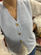 Pull sans manche bleu ciel 