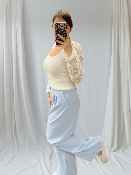 pantalon fluide bleu ciel 