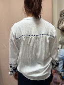 Blouse broderie bleu marine 