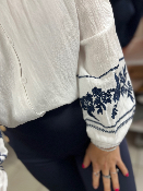 Blouse broderie bleu marine 