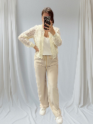 Pantalon fluide beige/dorée 