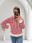 Sweat marinière rouge 