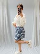 Jupe motif bleu 