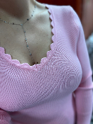 Pull chaussette rose pâle Romy