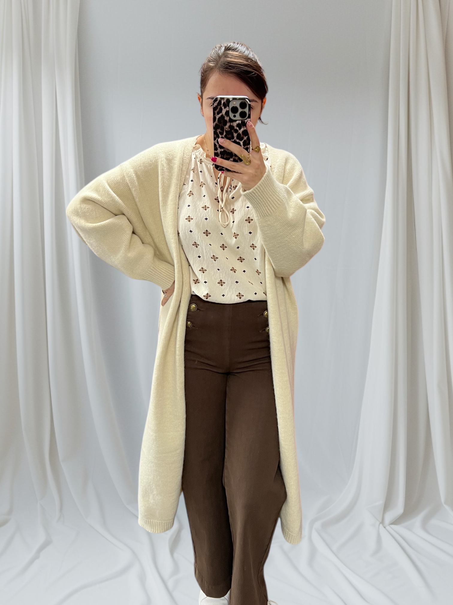 Gilet long beige