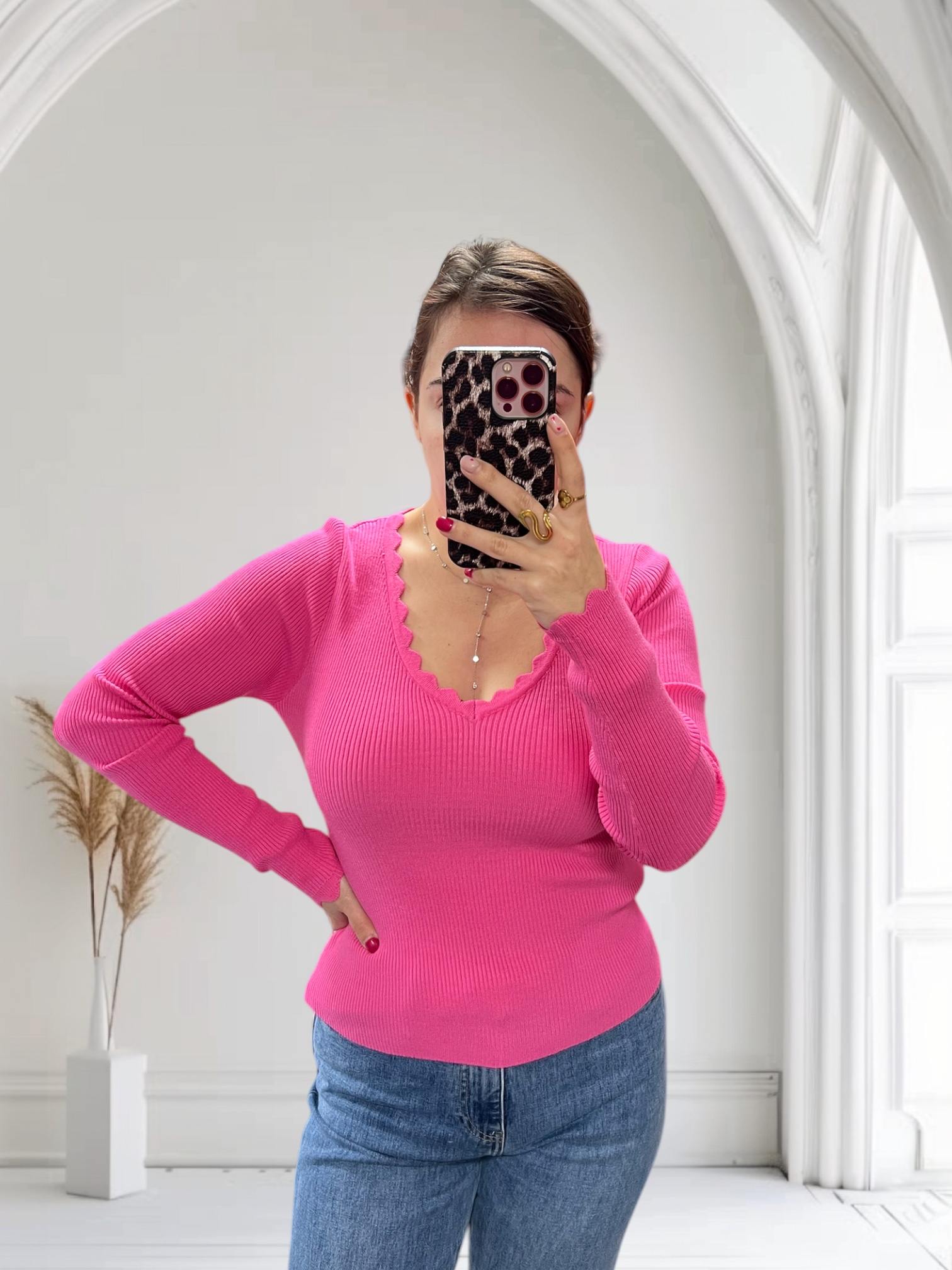 Pull chaussette rose Romy 