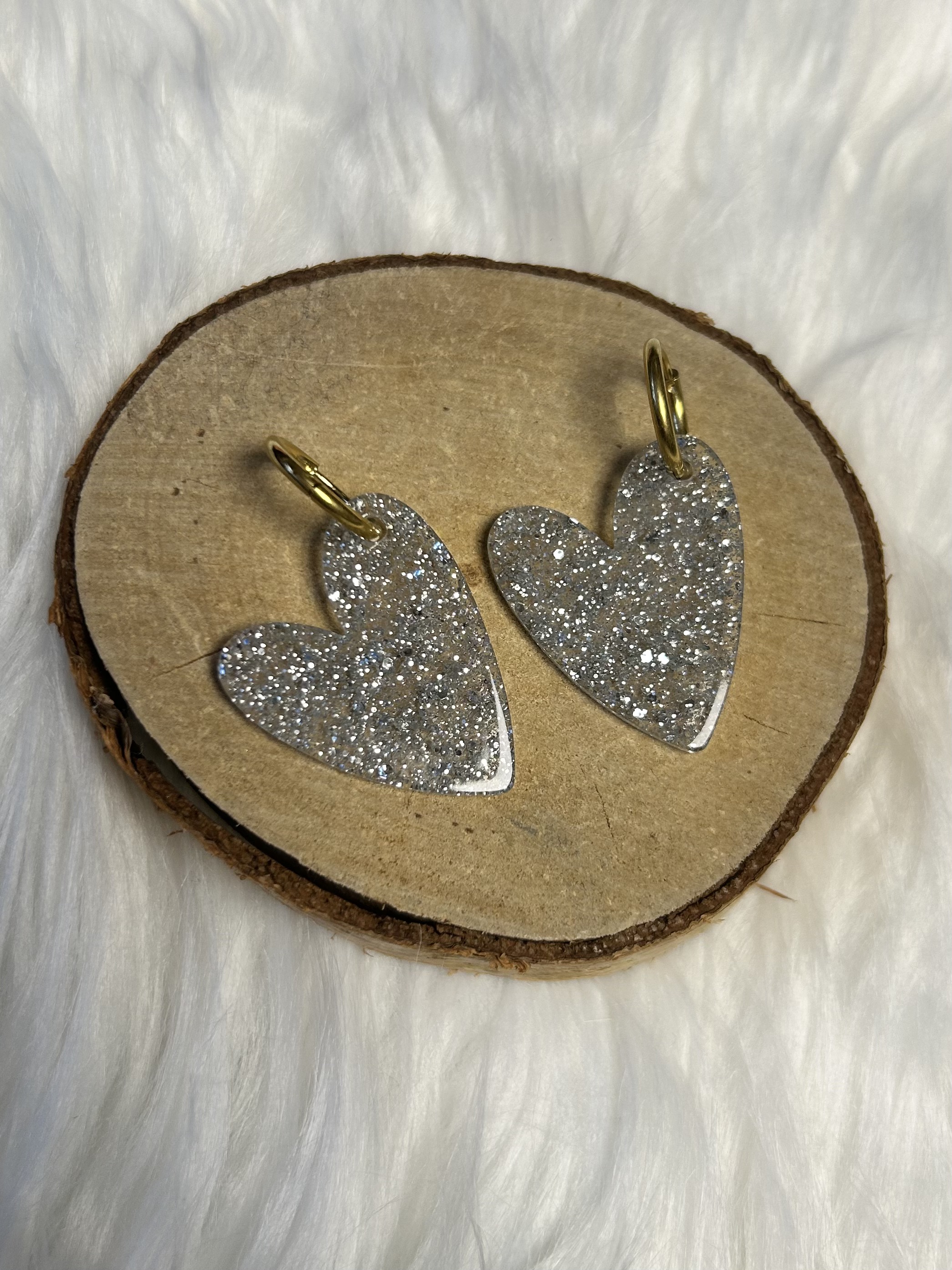 Boucles d'oreilles coeur argenté 