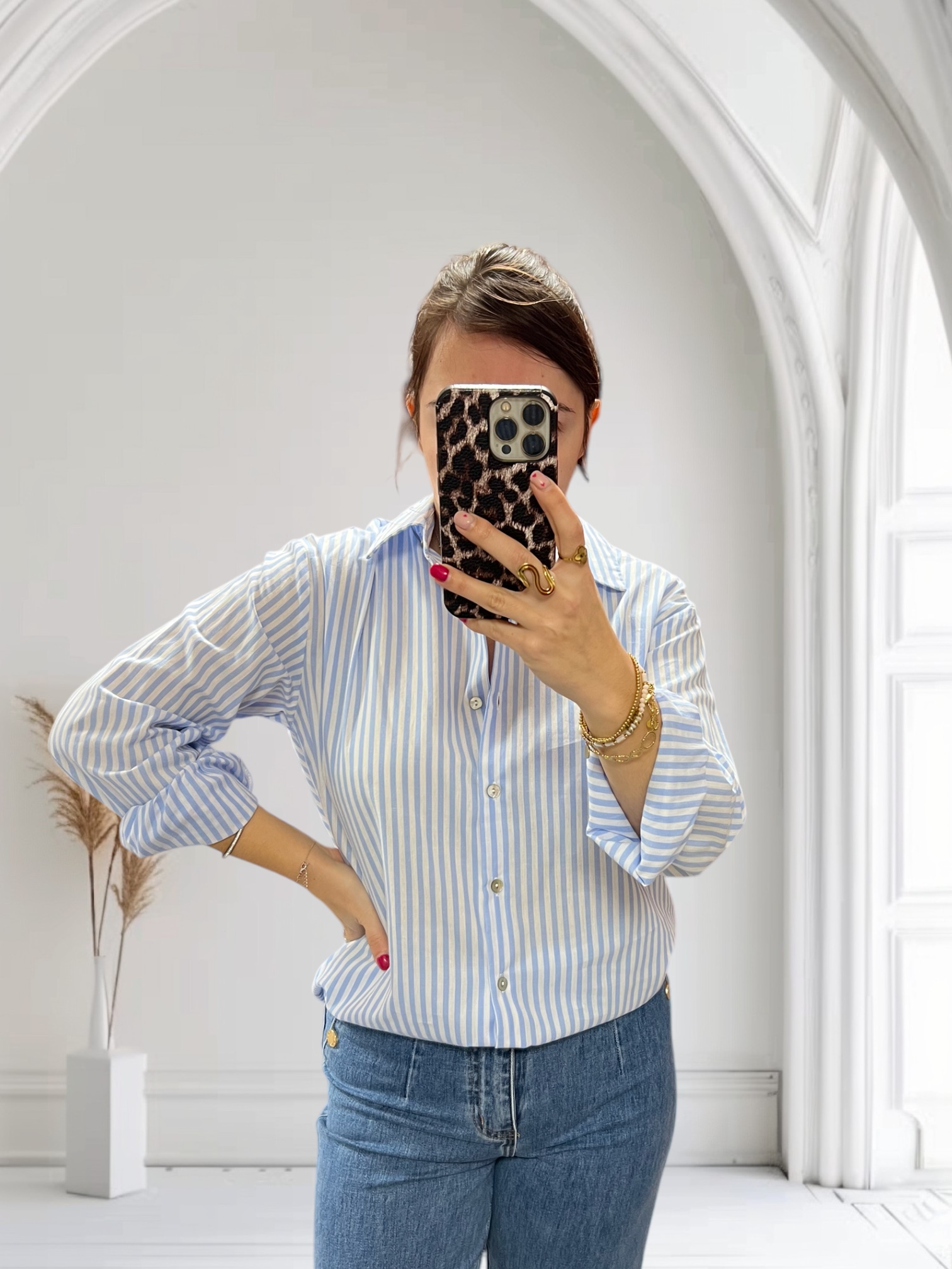 Chemise à rayures bleues 