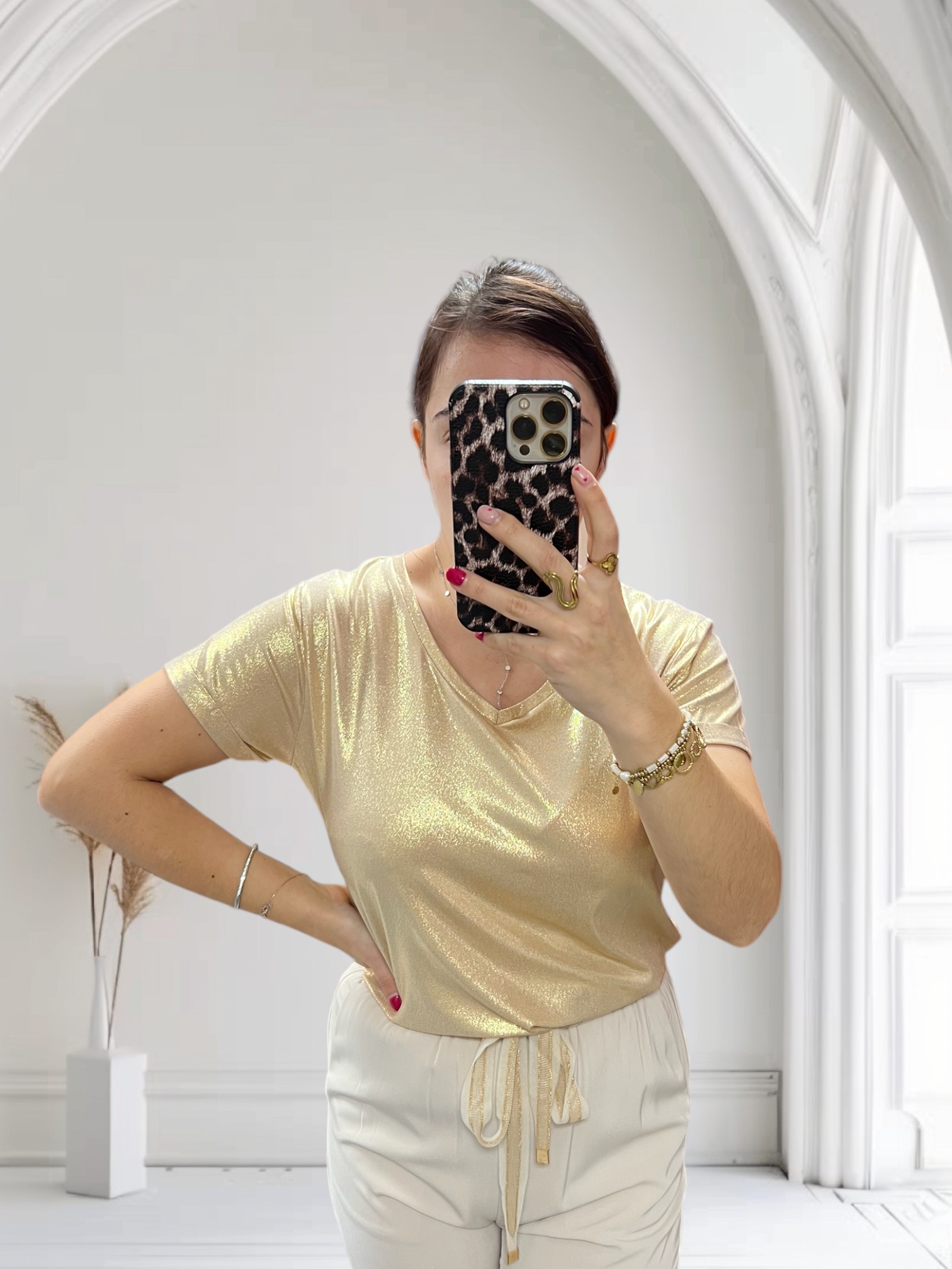 T-shirt dorée 