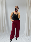 Pantalon fluide bordeaux 