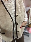 Veste sans manche chocolat/beige