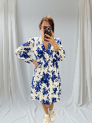 Robe bleu fleurie 