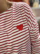 T-shirt Marinière rouge 