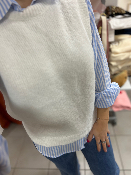 Pull sans manche blanc