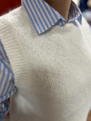 Pull sans manche blanc